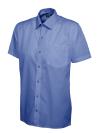 UC710 Mens Poplin Half Sleeve Shirt Mid Blue colour image